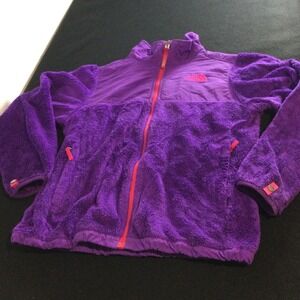 The North‎ Face Purple Fuzzy Fleece Full Zip Jacket Kids Large (14/16)
